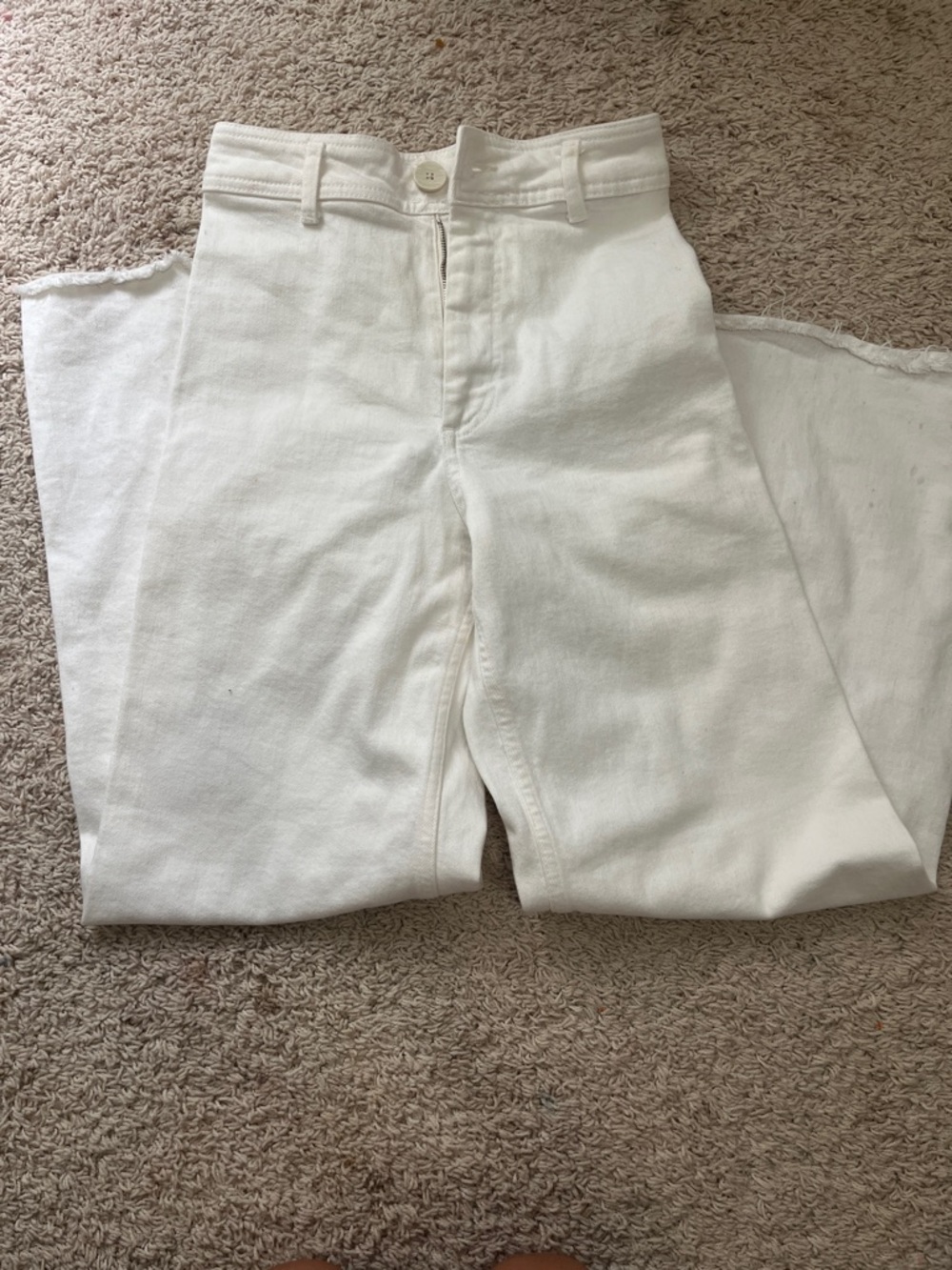 Zara The Marine Straight White Jeans